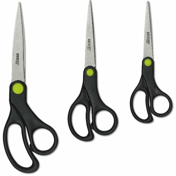 Forbice Re-Generation - green - misure assortite - nero - Arda - display 12 pezzi