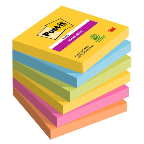 Blocco Post-it Super Sticky - 654-6SS-CARN - 76 …