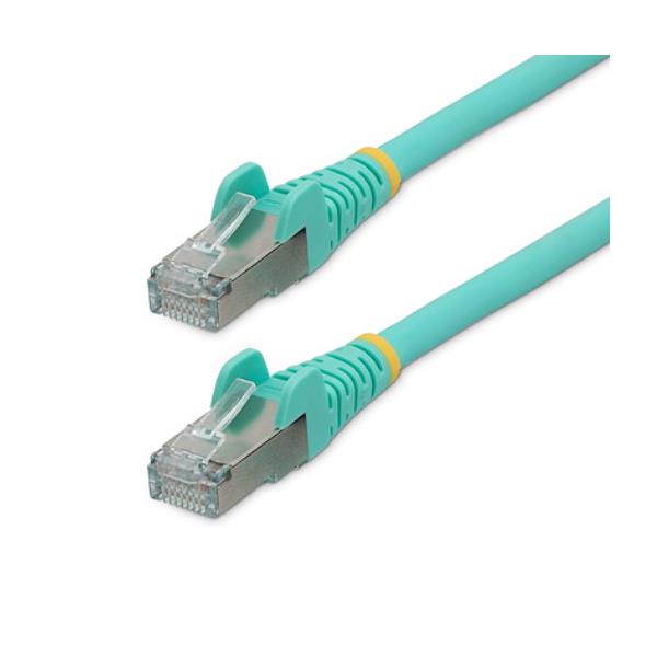 StarTech.com 7.5m CAT6a Ethernet Cable - Aqua - Low Smoke Zero Halogen (LSZH) - 10GbE 500MHz 100W PoE++ Snagless RJ-45 w/Strain Reliefs S/FTP Network Patch Cord - Cavo patch - RJ-45 (M) a RJ-45 (M) - 7.5 m - S/FTP - CAT 6a - IEEE 802.3bt - senza alogeni, stampato, antiaggrovigliamento, bloccato - aqua