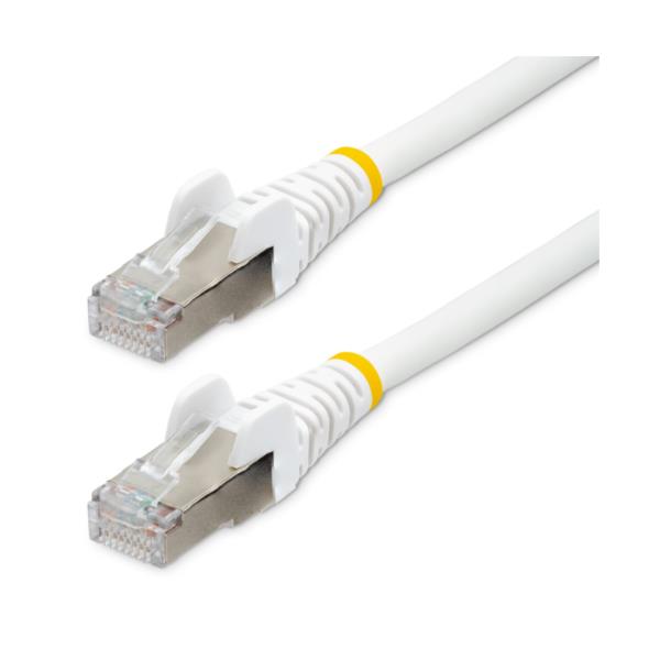 StarTech.com 2m CAT6a Ethernet Cable - White - Low Smoke Zero Halogen (LSZH) - 10GbE 500MHz 100W PoE++ Snagless RJ-45 w/Strain Reliefs S/FTP Network Patch Cord - Cavo patch - RJ-45 (M) a RJ-45 (M) - 2 m - S/FTP - CAT 6a - IEEE 802.3bt - senza alogeni, stampato, antiaggrovigliamento, bloccato - bianco