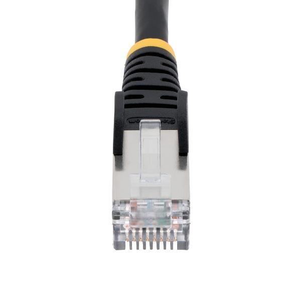 StarTech.com 10m CAT6a Ethernet Cable - Black - Low Smoke Zero Halogen (LSZH) - 10GbE 500MHz 100W PoE++ Snagless RJ-45 w/Strain Reliefs S/FTP Network Patch Cord - Cavo patch - RJ-45 (M) a RJ-45 (M) - 10 m - S/FTP - CAT 6a - IEEE 802.3bt - senza alogeni, stampato, antiaggrovigliamento, bloccato - nero