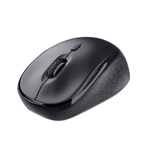 Trust TM-201 - Mouse - silenzioso - per destrorsi - ottica - 4 pulsanti - senza fili - 2.4 GHz - ricevitore wireless USB - nero
