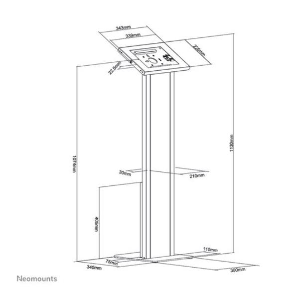 Neomounts by Newstar FL15-750WH1 - Supporto - per tablet - bloccabile - bianco - dimensione schermo: 9.7", 10.1", 10.2", 10.4", 10.5", 10.9", 11" - montabile a pavimento - per Apple 10.2-inch iPad; 10.5-inch iPad Air (3rd generation); 10.5-inch iPad Pro; 10.9-inch iPad Air (4th generation); 11-inch iPad Pro (3rd generation); 9.7-inch iPad (5th generation, 6th generation); 9.7-inch iPad Pro; iPad Air; iPad Air 2; Samsung Galaxy Tab A (10.1 in), Tab A7, Tab S6