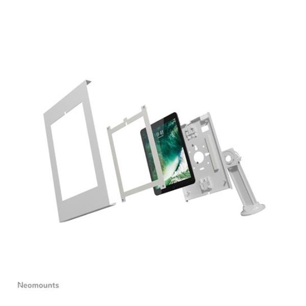 Neomounts by Newstar DS15-640WH1 - Supporto - per tablet - bloccabile - acciaio - bianco - dimensione schermo: 9.7"-11" - interfaccia montaggio: 75 x 75 mm - parte superiore banco - per Apple 10.2-inch iPad; 10.5-inch iPad Air (3rd generation); 10.5-inch iPad Pro; 10.9-inch iPad Air (4th generation); 11-inch iPad Pro (3rd generation); 9.7-inch iPad (5th generation, 6th generation); 9.7-inch iPad Pro; iPad Air; iPad Air 2; Samsung Galaxy Tab A (10.1 in), Tab A7 (10.4 in), Tab S6
