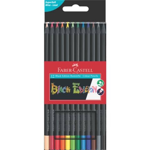 Matite colorate triangolare Black Edition - colori assortiti …