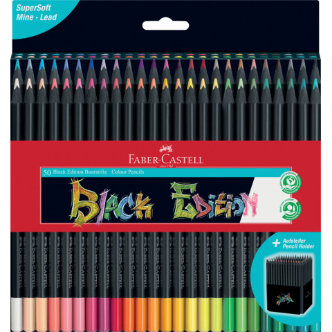 Matite colorate triangolare Black Edition - colori assortiti …