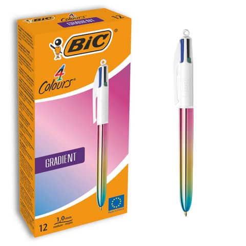 Penna sfera a scatto 4 colori Gradient - 1.0 mm - Bic - conf. 12 pezzi