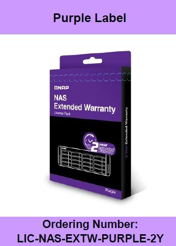 QNAP Extended Warranty Purple Label - Contratto di assistenza esteso - parti e manodopera - 2 anni (dalla data di acquisto originale dell'apparecchiatura) (4°/5° anno) - carry in - tempo di riparazione: 10 giorni lavorativi - acquisto entro 60 giorni dall'acquisto del prodotto, elettronica (EE)