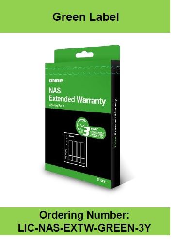 QNAP Extended Warranty Green Label - Contratto di assistenza esteso - parti e manodopera - 3 anni (dalla data di acquisto originale dell'apparecchiatura) (3°/4°/5° anno) - carry in - tempo di riparazione: 10 giorni lavorativi - acquisto entro 60 giorni dall'acquisto del prodotto, elettronica (EE)