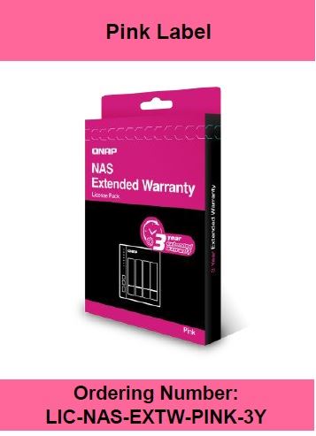 QNAP Extended Warranty Pink Label - Contratto di assistenza esteso - parti e manodopera - 3 anni (dalla data di acquisto originale dell'apparecchiatura) (3°/4°/5° anno) - carry in - tempo di riparazione: 10 giorni lavorativi - acquisto entro 60 giorni dall'acquisto del prodotto, elettronica (EE)