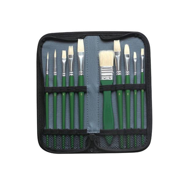 Pennello in setola - per olio - DOM - astuccio 10 pennelli assortiti