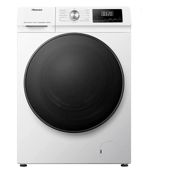 Hisense WDQA1014EVJM - Lavasciuga - larghezza: 59.5 cm - prof. 61 cm - altezza: 84.5 cm - caricamento frontale - 66 litri - 10 kg - 1400 rpm - bianco