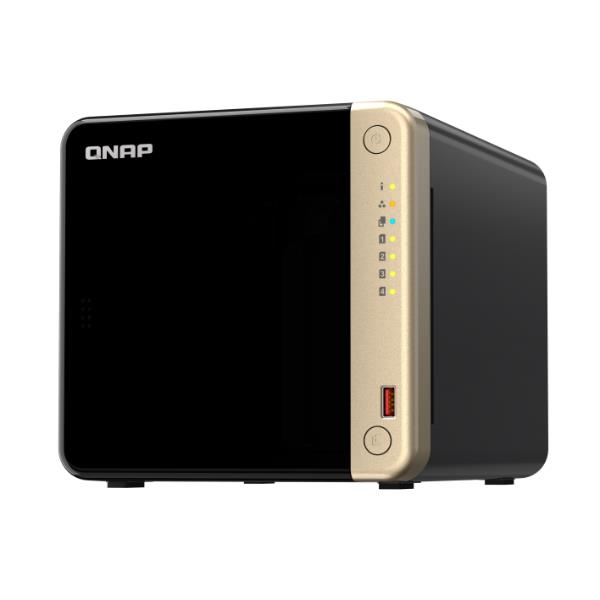 QNAP TS-464 - Server NAS - 4 alloggiamenti - SATA 6Gb/s - RAID 0, 1, 5, 6, 10, JBOD - RAM 8 GB - 2.5 Gigabit Ethernet - iSCSI supporto