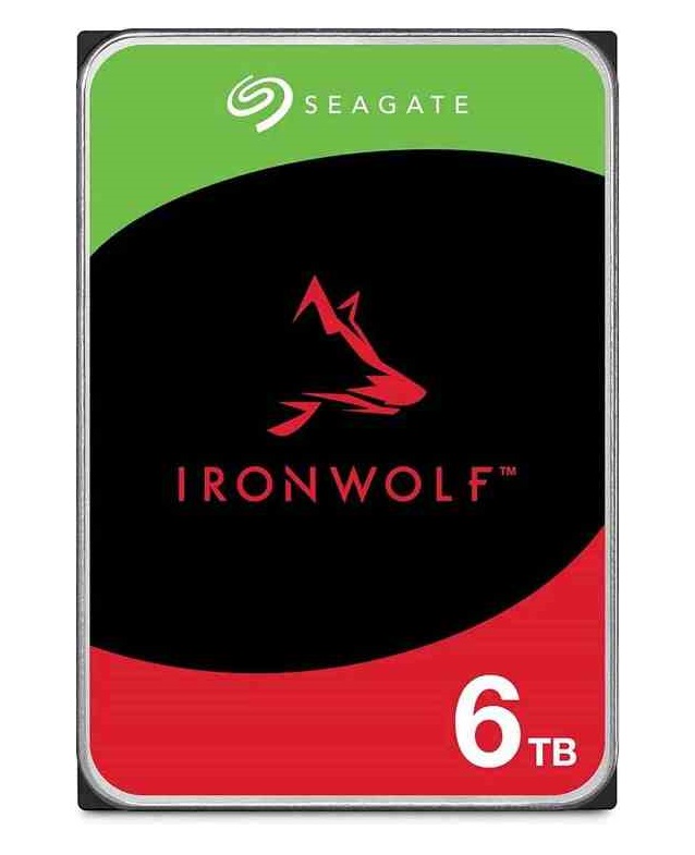 Seagate IronWolf ST6000VN006 - HDD - 6 TB - interno - 3.5" - SATA 6Gb/s - buffer: 256 MB - con 3 anni Seagate Recupero dei dati di salvataggio