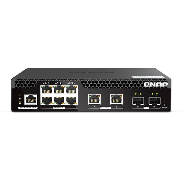 QNAP - Switch - half-width - gestito - 10 x 2.5GBase-T + 2 x 10 Gigabit SFP+ + 6 x 2.5GBase-T + 2 x 10 Gigabit Ethernet - PoE++ (310 W)