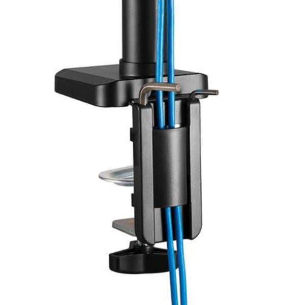 Neomounts DS70-750BL2 - Kit montaggio (montaggio su scrivania) - doppio braccio regolabile full-motion - per 2 display LCD - nero - dimensione schermo: 17"-27" - installabile con morsetto, rondella