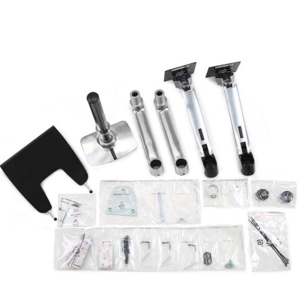 Ergotron LX - Kit montaggio (morsetto per montaggio su scrivania, montatura con anello di tenuta, asta, 2 bracci snodati, 2 staffe di prolunga, vassoio per notebook) - per 2 schermi LCD o schermo LCD e notebook - alluminio lucidato - dimensione schermo: fino a 24" - desktop