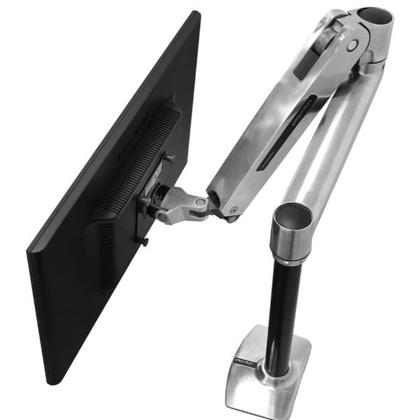 Ergotron LX - Kit montaggio (braccio estensibile, asta, adattatore VESA, braccio per utilizzo in piedi e da seduti, base con morsetto a scrivania, base con montaggio ad anelli) - per display LCD - Alluminio - alluminio lucidato - dimensione schermo: fino a 42" - montabile su desk