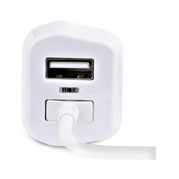 StarTech.com Lightning Car Charger with 1m Coiled Lightning Cable, 12W, White, 2 Port USB Car Charger Adapter for Phones and Tablets, In Car Apple iPhone/iPad Charger w/ Built-in Cord - Dual USB Car Charger (USBLT2PCARW2) - Adattatore alimentazione per auto - 12 Watt - 4.2 A - 2 connettori di uscita (USB, Lightning) - bianco