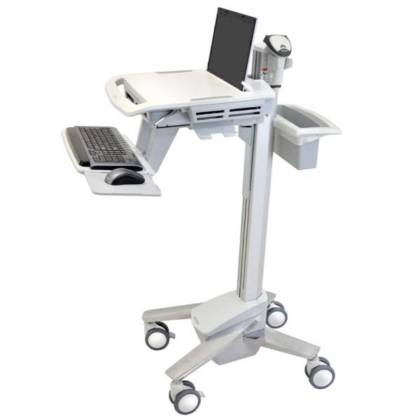 Ergotron StyleView SV41 - Carrello - Tecnologia brevettata Constant Force - per notebook/dotazione PC - bloccabile - medico - Alluminio, acciaio placcato zinco, plastica di alta qualità - grigio, bianco, alluminio lucidato - dimensione schermo: fino a 17,3 pollici
