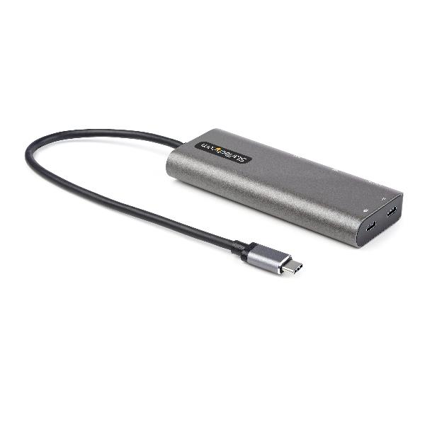 StarTech.com Adattatore multiporta USB-C a HDMI o Mini DisplayPort 4K 60 Hz - Mini Dock USB Type C - Convertitore USB C con HUB USB a 4 porte 100W PD - 10 Gb - Cavo integrato da 12 cm (DKT31CMDPHPD) - Docking station - USB-C / Thunderbolt 3 - HDMI, Mini DP