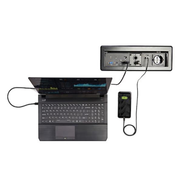 StarTech.com Box Gestione Cavi AV per Sala Riunioni con Moduli di alimentazione - HDMI via CAT5 / CAT6 HDMI, DP, VGA -?1x AC?e 2x USB-A - Docking station - USB - VGA, HDMI, DP