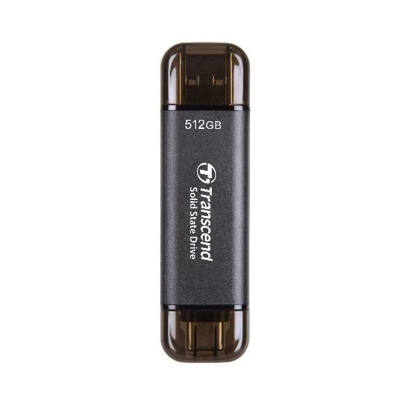 Transcend ESD310C - SSD - 512 GB - esterno (portatile) - USB 3.2 Gen 2x1 (USB-C connettore) - nero