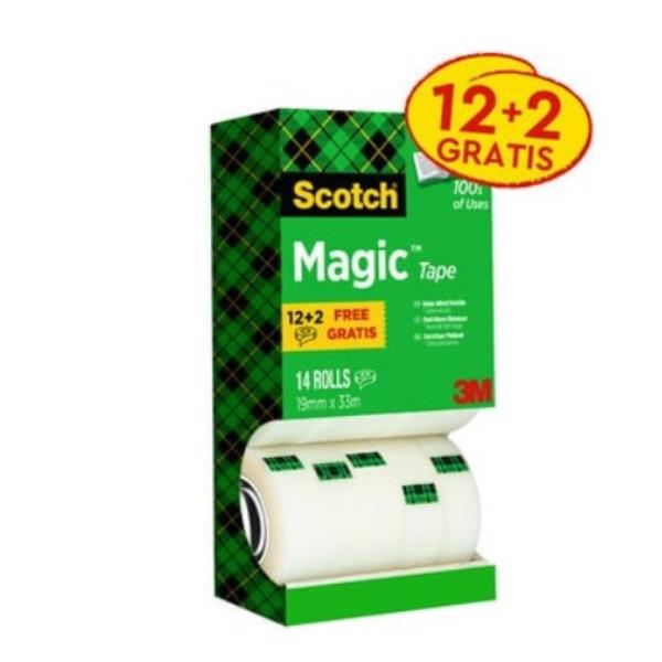 MUTI PACK 14 ROTOLI SFUSI DI NASTRO ADESIVO INVISIBILE PERMANENTE (2 ROTO SONO IN SCONTO MERCE)