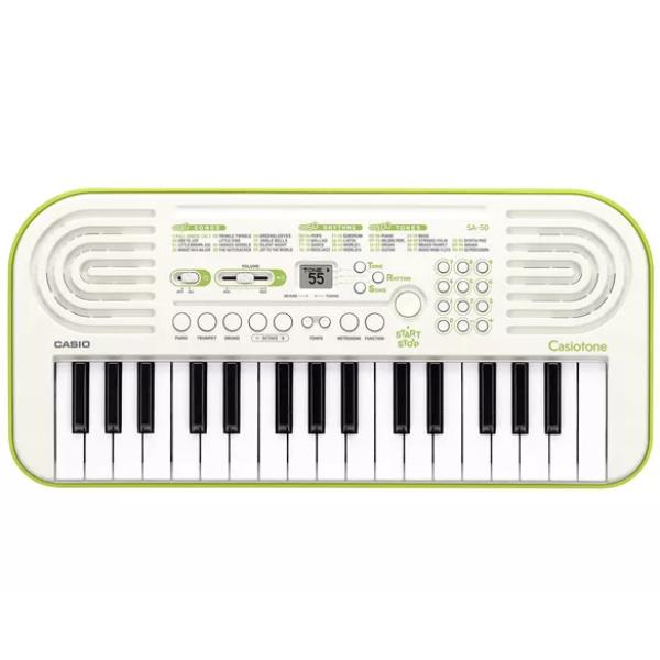 Casio Casiotone SA-50 - Tastiera elettronica - 32 tasti - 32 note polifonia - bianco, verde lime