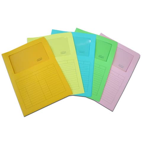 CF50CARTELLINA SINTEX GIALLO C/FINESTRA 115GR