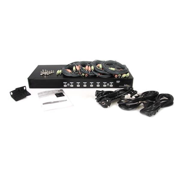 StarTech.com Switch KVM VGA USB a 8 porte montabile su rack con audio (cavi audio inclusi) - Switch KVM / audio - 8 x KVM / audio - 1 utente locale - desktop - per P/N: RK3236BKF, RK4236BKB, RK4242BK24, RK4242BK30, RKCONS1701, RKCONS17HD, RKQMCAB12V2