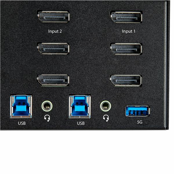 StarTech.com KVM Switch DisplayPort a due porte e triplo monitor DP 4K 60Hz UHD HDR - Switch KVM DP 1.2 con hub 2 porte USB 3.0 (5Gbps) e 4x USB 2.0 HID, audio - Tasti scelta rapida (SV231TDPU34K) - Switch KVM / audio - 2 x KVM / audio - desktop - Compatibile TAA