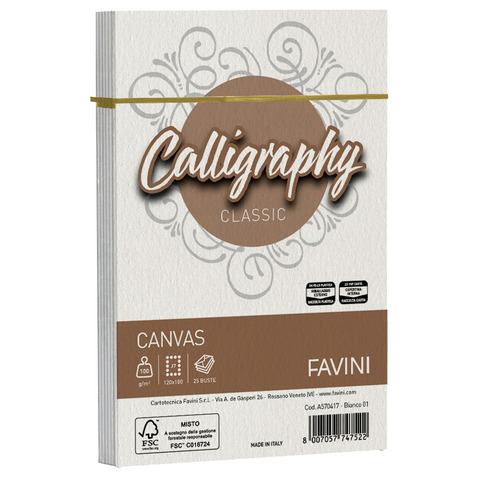 CF25BUSTE CANVAS 12X18 100GR BIANCO