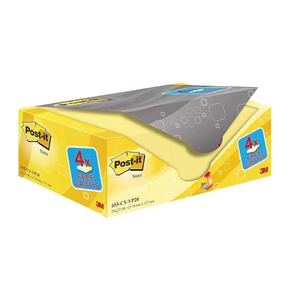 VALUE PACK FOGLIETTI POST-IT GIALLO CANARY 654 16 4 OMAGGIO