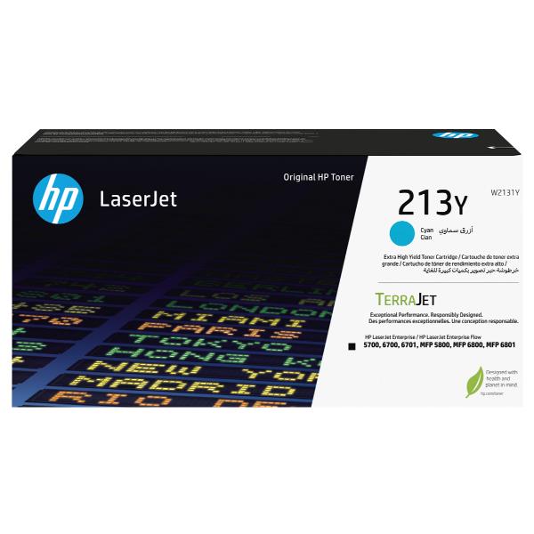 HP 213Y - Extra High Yield - ciano - originale - LaserJet - cartuccia toner (W2131Y) - per Color LaserJet Enterprise 5700dn, 6700dn; DesignJet D5800