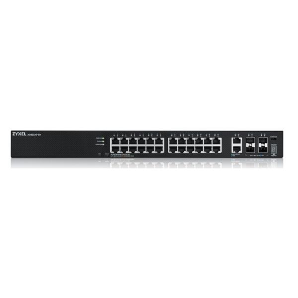 Zyxel XGS2220 Series XGS2220-30 - Switch - L3 access, NebulaFLEX Cloud - gestito - 24 x Gigabit Ethernet + 6 x 10/100/1000 (uplink) - desktop, montabile su rack