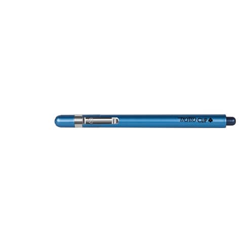 Tratto Clip blu punta 0 8 mm tratto 0 3 mm indeformabile inchiostro base d acqua tubetto di sostegno/clip acciaio inox (conf.12)