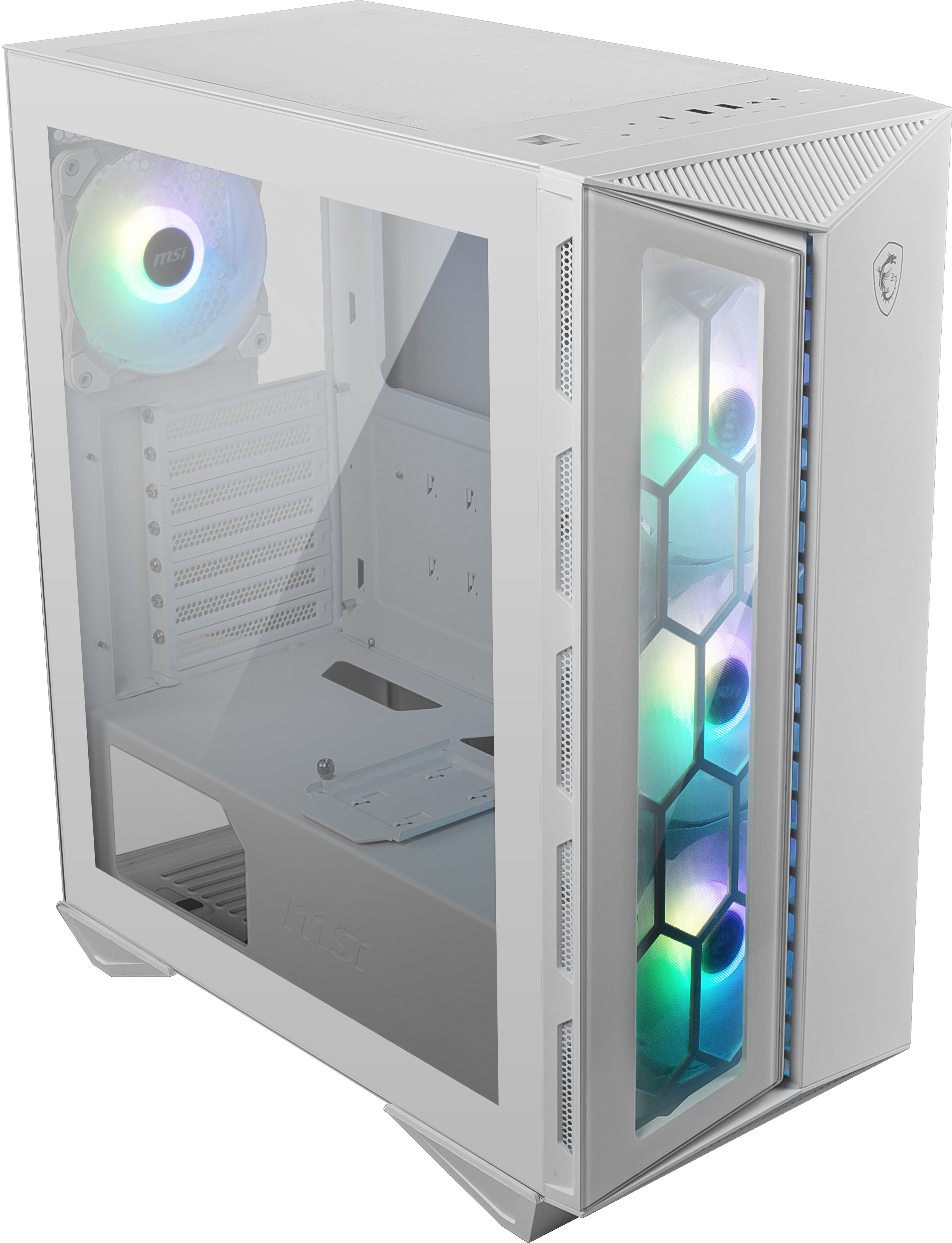 MSI MPG GUNGNIR 110R - Mid tower - ATX - pannello laterale finestrato (vetro temperato) - senza alimentazione (ATX) - bianco - USB/Audio