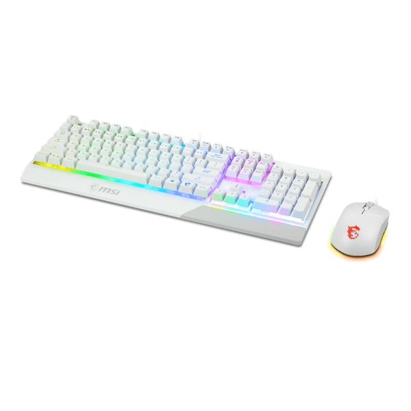 MSI Vigor GK30 combo - Set mouse e tastiera - retroilluminato - USB - QWERTY - italiana - bianco