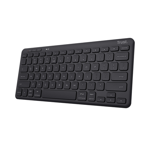 Trust Lyra Compact - Tastiera - senza fili - 2.4 GHz, Bluetooth 5.0 - QWERTY - italiana - nero - packaging esente da plastica