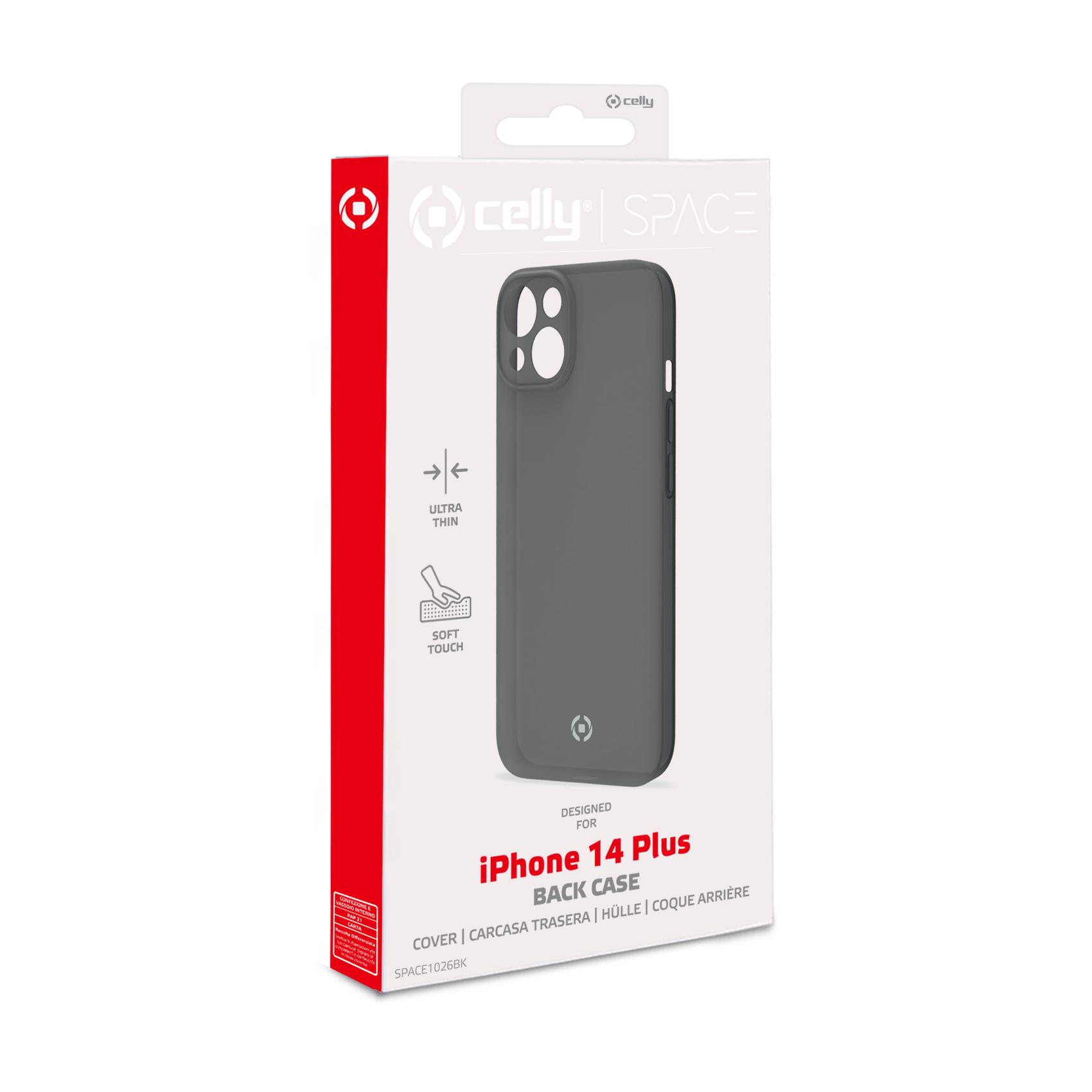Celly SPACE - Cover per cellulare - TPU (poliuretano termoplastico) - nero - per Apple iPhone 14 Plus