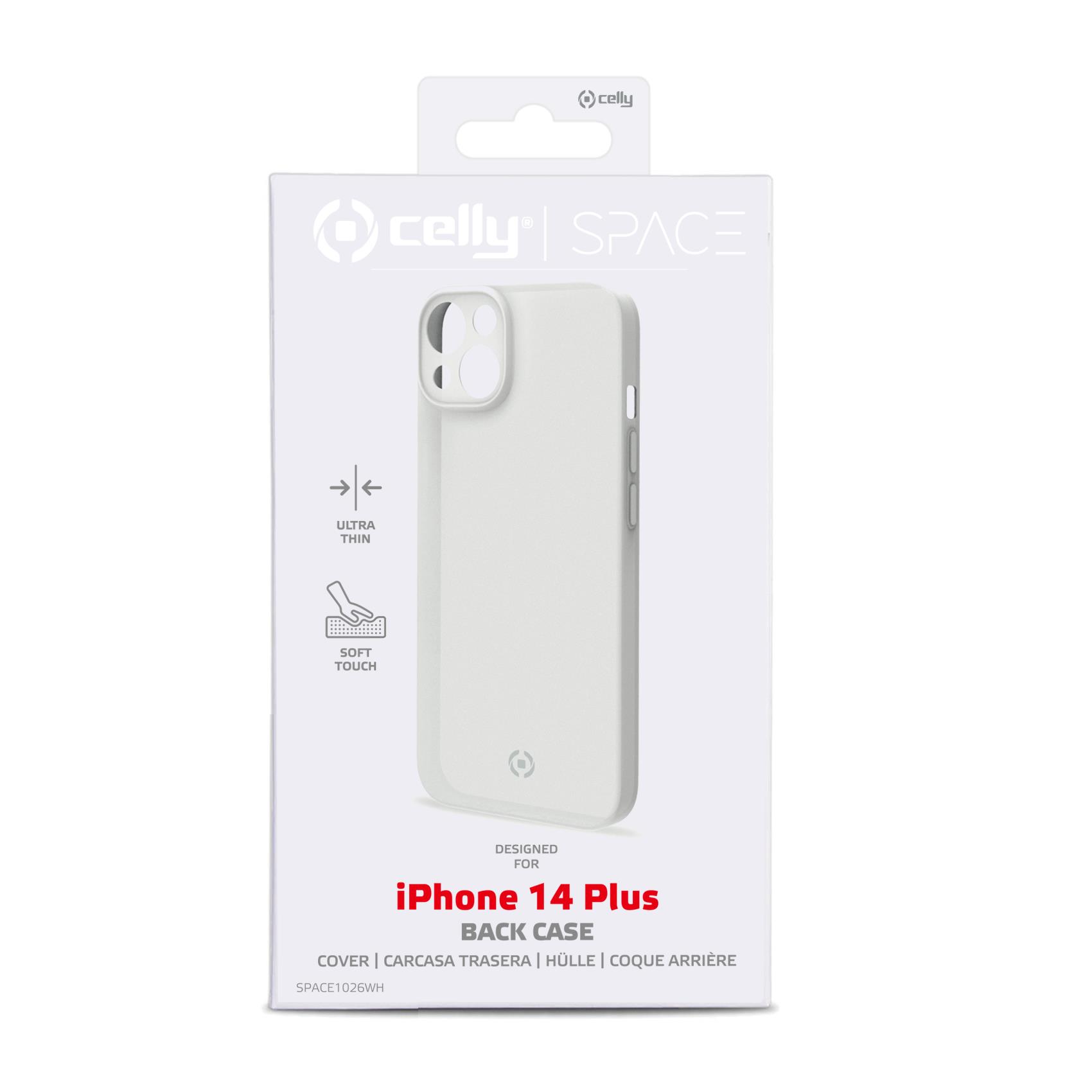 Celly SPACE - Cover per cellulare - TPU (poliuretano termoplastico) - bianco - per Apple iPhone 14 Plus