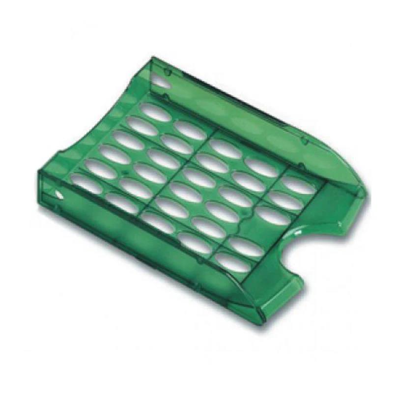 Vaschetta portacorrispondenza forata E040 - 26 x 34,5 x 6,5 cm - verde trasparente - Fellowes