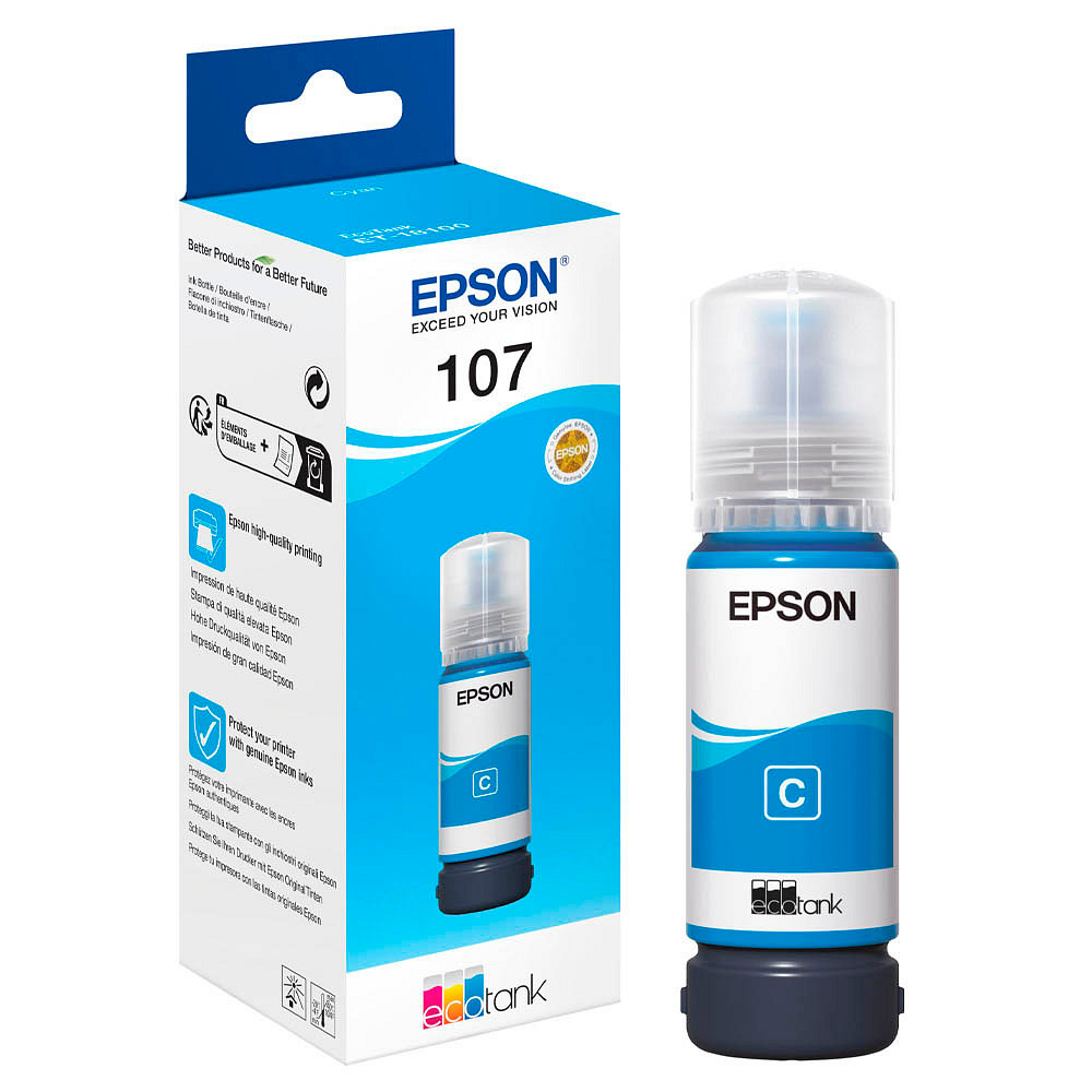 Epson EcoTank 107 - 70 ml - ciano - originale - ricarica inchiostro - per EcoTank ET-18100