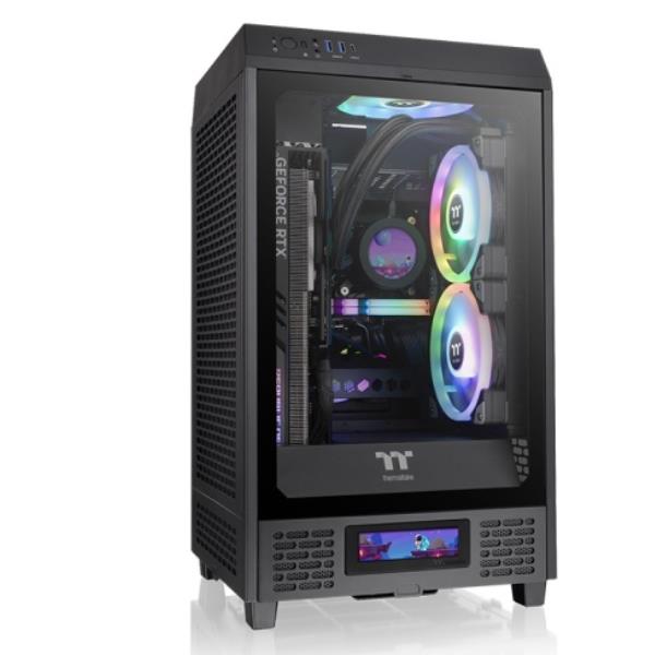 Thermaltake The Tower 200 - Mini-ITX - pannello laterale finestrato (vetro temperato) - senza alimentazione (PS/2) - nero - USB/Audio