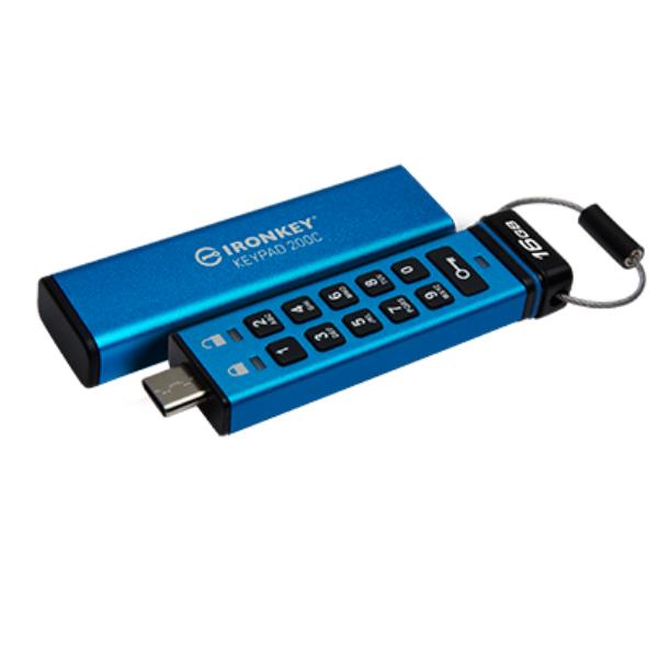 Kingston IronKey Keypad 200C - Chiavetta USB - crittografato - 32 GB - USB-C 3.2 Gen 1