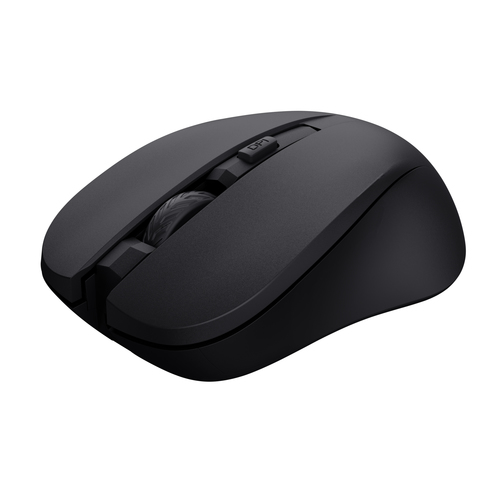 Trust Mydo - Mouse - silenzioso - per destrorsi e per sinistrorsi - ottica - 4 pulsanti - senza fili - 2.4 GHz - ricevitore wireless USB - nero