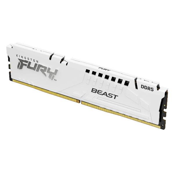 Kingston FURY Beast - DDR5 - kit - 128 GB: 4 x 32 GB - DIMM 288-PIN - 5600 MHz / PC5-44800 - CL40 - 1.25 V - senza buffer - on-die ECC - bianco