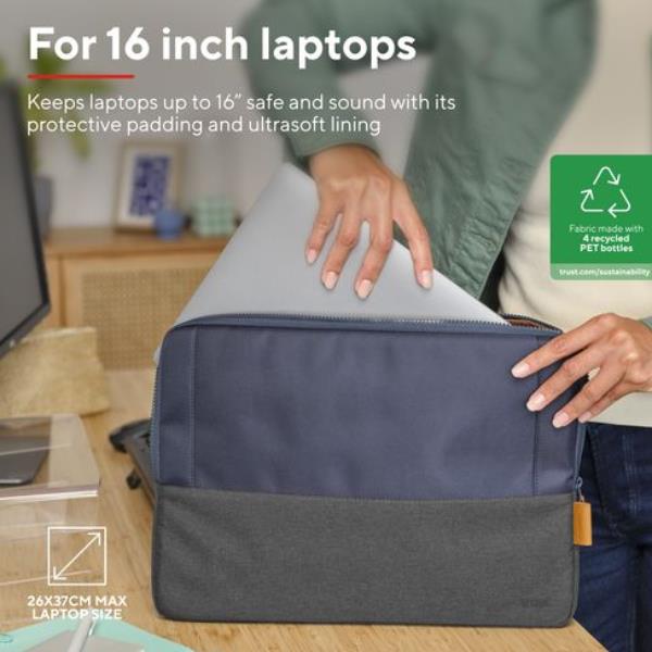 Trust Lisboa - Custodia per notebook - 13.3" - blu