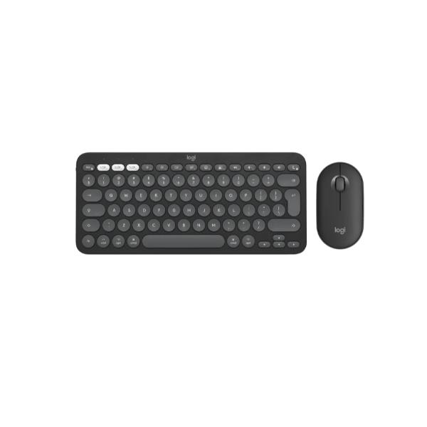 Logitech Pebble 2 Combo - Set mouse e tastiera - senza fili - Bluetooth LE - QWERTY - italiana - tonal graphite